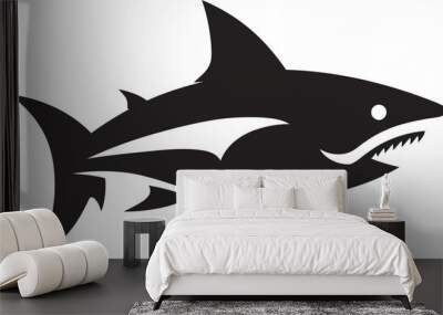 Oceanic Sovereign Unleashed Vector Logo Design Sharks Dominion Unleashed Iconic Emblem Design Wall mural