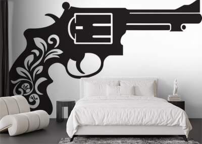 Sleek Sidearm Insignia Vector Logo for Stylish Firearm Appeal  Wall mural