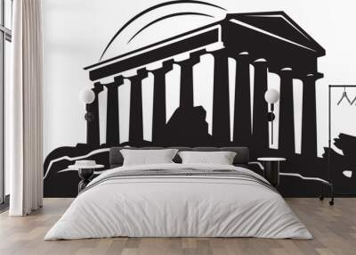 Vector Icons Reflecting the Majesty of Ancient Greek Architecture Greek Architecture Transformed into Timeless Vector Logos Wall mural