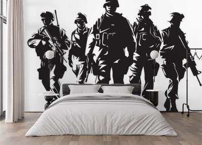 Warrior Legion Vector Troop Black Icon Guardian Platoon Emblematic Armed Force Wall mural