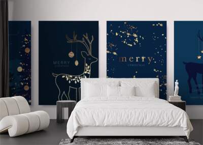 Happy Holidays, season's greetings and new year vector template with Christmas element decoration Wall mural