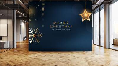 Happy Holidays,  season's greetings and new year vector template with Christmas element decoration Wall mural