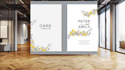 Wedding Invitation, floral invite thank you, rsvp modern card Design flower and leaf  branches decorative Vector elegant rustic template Wall mural