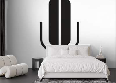 mic vector icon line template Wall mural