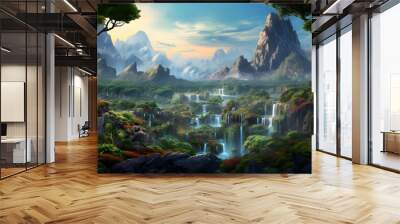 A beautiful colorful outdoor variety of natural world view Wall mural