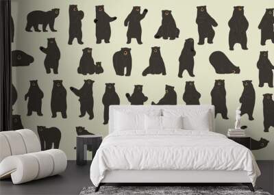 american black bear cute collection 1 Wall mural