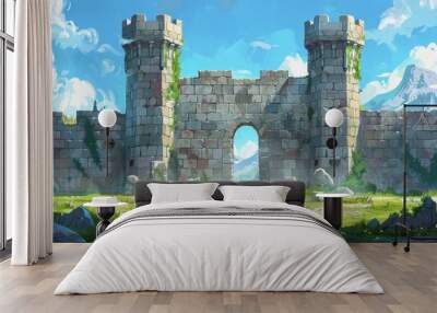 Stone Archway Entrance to a Fortified City Wall mural