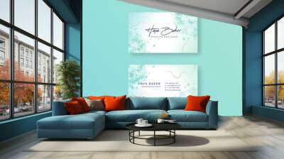 Beautiful business card template with a watercolor background Wall mural