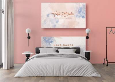 Beautiful business card template with watercolor Wall mural