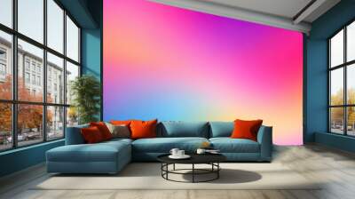 Holographic Unicorn Gradient colors soft blurred background Wall mural