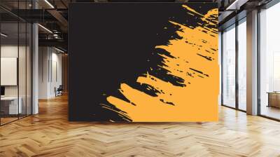 black and yellow background design with grunge or brush . abstract background design Wall mural