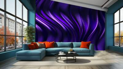 3D Rendering, Abstract purple background luxury cloth or liquid wave or wavy folds of grunge silk texture satin velvet material or luxury background or elegant wallpaper design,purple background Wall mural