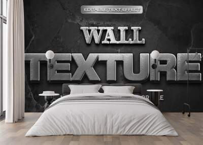 Editable text effect Wall Texture style with cracked wall background Wall mural