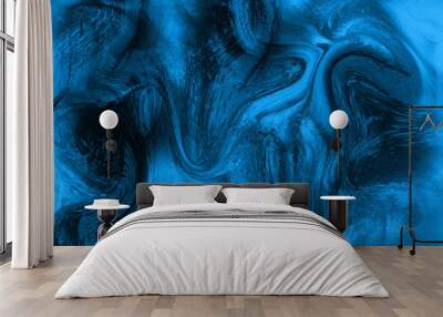 Blue blur abstract background. Blue wave design
 Wall mural