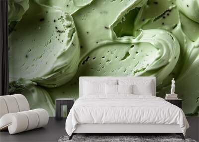 Speciality Japanese green tea or matcha ice cream texture Wall mural