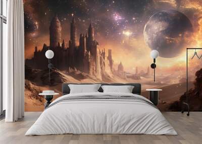 CASTLE IN THE THE DESERT COSMIC Wall mural