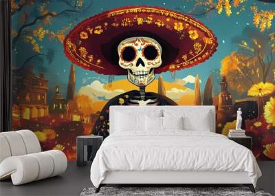 Día de Muertos background wallpaper Wall mural