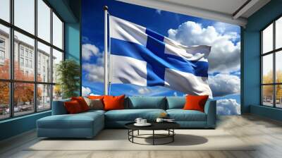 Flag of Finland Backgrounds for advertising Picture for marketing Image for internet marketing Template for editor Wallpaper for desktop business website online store social networks texture abstract  Wall mural