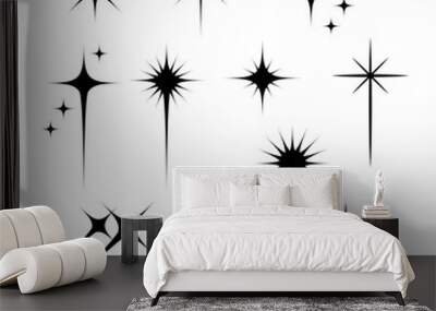 Black flashes vector illustration on white background Wall mural