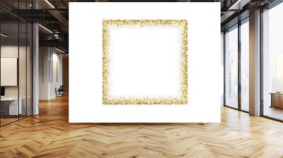 Gold glitter frame with shiny confetti on border, 3d realistic elegant glowing sand Wall mural