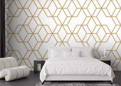 Seamless vector minimal pattern with gold octagons Wall mural