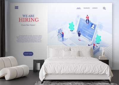 Hiring website page flat vector template Wall mural