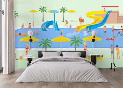 Holidaymakers on vacation vector illustration Wall mural