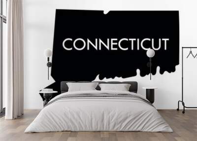 Connecticut a US state black element isolated on white background. Wall mural