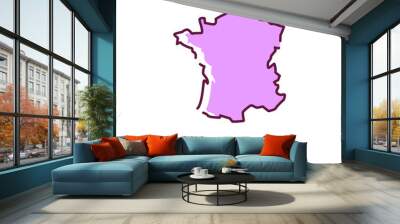 France map color line icon. Border of the country. Pictogram for web page, mobile app, promo. UI UX GUI design element. Editable stroke. Wall mural