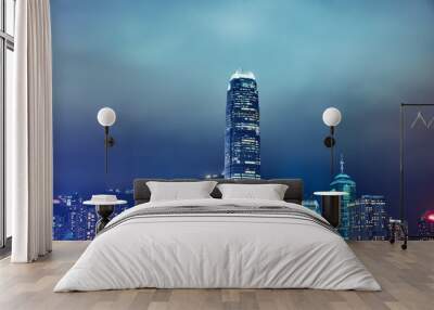 Hong Kong skyline at night Wall mural