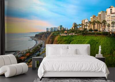 Miraflores, Lima, Peru. Urban landscape. Wall mural