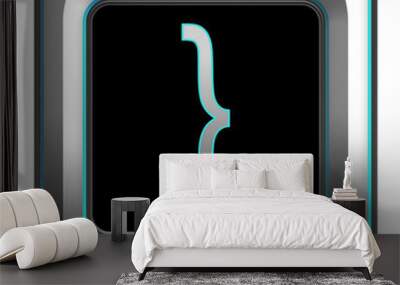 bracket mark, square metallic button  Wall mural