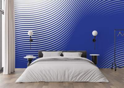 Abstract background with blue curve lines for backdrop or presentation Wall mural