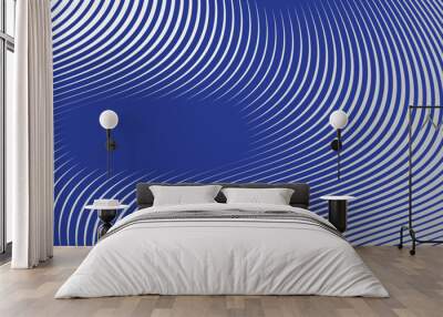 Abstract background with blue curve lines for backdrop or presentation Wall mural