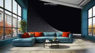 Abstract halftone wave pattern on the black background for backdrop or wallpaper	
 Wall mural