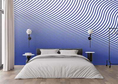 Blue dynamic curve line abstract background vector image for backdrop or presentation Wall mural