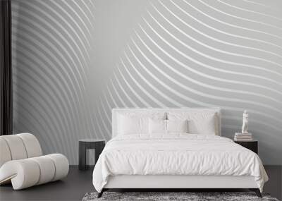 Gray curve line abstract background for backdrop or presentation Wall mural