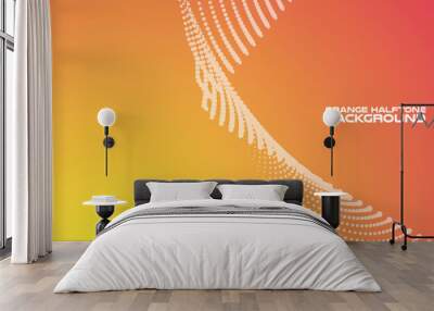 Halftone orange background with gradient for backdrop or presentation Wall mural