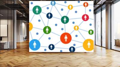 Network of people representing a stakeholder analysis Wall mural