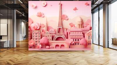 pink paris Wall mural