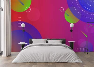 Abstract background with geometric shapes and dynamic effect. Modern pattern. Vector illustration for design. Wall mural