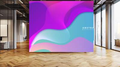 Abstract colorful purple pink shapes presentation background. Gradient dynamic lines background. Modern mosaic pattern colorful geometric design background Wall mural