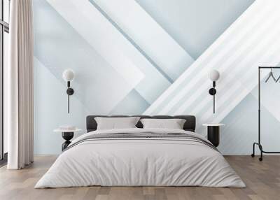 Abstract white geometric shape with futuristic concept background Wall mural