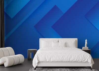 Blue modern poster background with shapes Wall mural