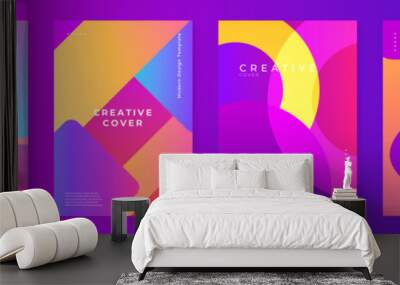 Colorful colourful vector creative design abstract shapes cover. Minimal brochure layout and modern geometric report business flyers poster template. Wall mural