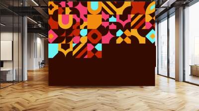 Colorful modern geometric banner with shapes Wall mural