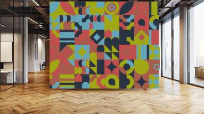 Colorful modern geometric banner with shapes Wall mural