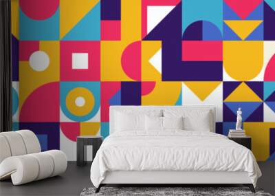 Flat colorful mosaic pattern design banner background Wall mural