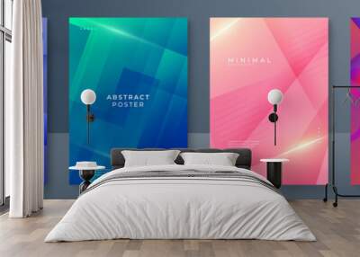 gradient shape colorful abstract geometri design background Wall mural