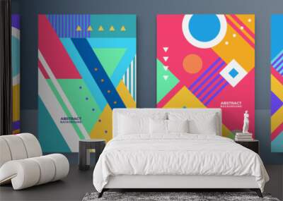 Modern abstract covers, minimal covers design. Colorful geometric background, vector illustration. Wall mural